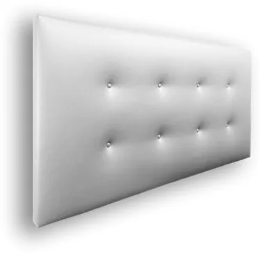 Silcar Home - Cabecero de Cama Carlo 135 Blanco - Estructura de Madera, Tapizado en Polipiel, Diseño Moderno con Dos hileras Botones, Fácil Instalación - Polipiel Blanco, 135 cm