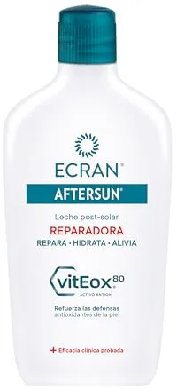 Ecran - Aftersun Leche Post Solar Reparadora para todo Tipo de Pieles, Hidrata, Calma, Alivia y Repara, Textura Ligera y Rápida Absorción, Fórmula con VitEox 80 - 400 ml