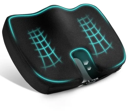 Ainiv Cojín de Asiento de Espuma Viscoelástica para Asiento, Ortopédico, para Silla Oficina, Coche, Aliviar la Fatiga por Estar Sentado Durante Períodos Prolongados