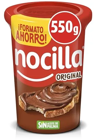 Nocilla, Original, Crema al Cacao y Leche con Avellanas, sin Aceite de Palma - Formato Ahorro - 550g