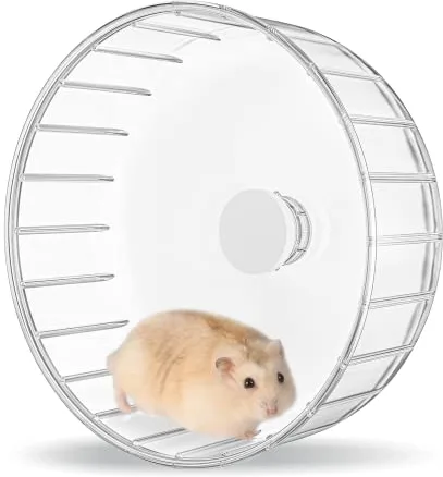 BUCATSTATE Rueda para Hamster Silenciosa 18 cm, Juguete Transparente de Ejercicio Jaula Accessories para Cricetos Enanos, Ratones, Gerbos, Campbell y Roborovski