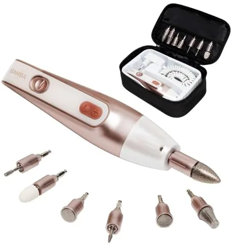 Cecotec Set de Manicura y Pedicura Eléctrico Bamba PinkyCare 700 Perfect Nails. Siete Cabezales intercambiables, Cinco Velocidades y Dos Sentidos de giro, Diseño Ergonómico, Incluye Estuche