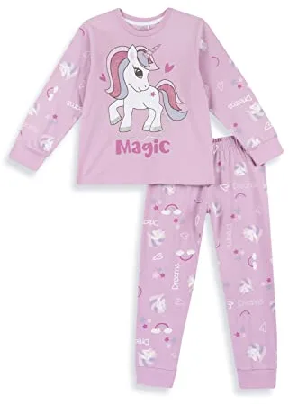 Chicco, Pijama Unicornio Niña, Pijama de Mangas Largas de Algodón Ligero, Ropa de Dormir para Niña, Designed in Italy