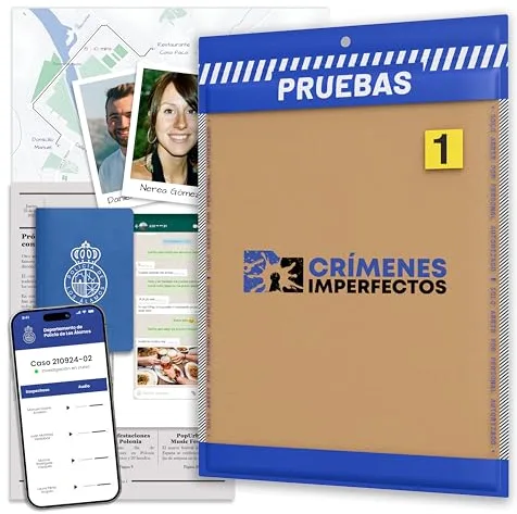 Crímenes Imperfectos, Caso 1: El Crimen de Los Álamos. Juegos de Mesa Adulto, Caso Policial para Resolver Misterio en Casa, Escape Room Juego de Mesa Resuelve el Crimen como Detective.
