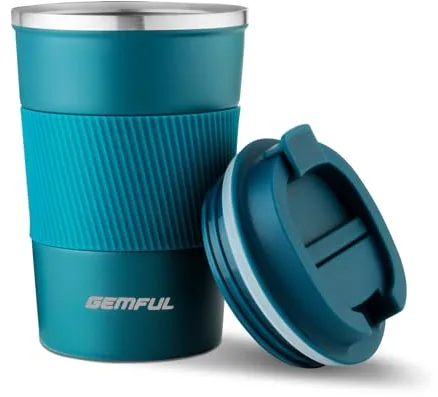 GEMFUL Vaso Termico Cafe para Llevar sin BPA Acero Inoxidable Taza de café y Té a Prueba de Fugas 380ml 510ml