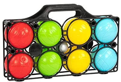 Idena - Juego de Petanca con 8 Bolas de Colores, Bola de Objetivo y Cesta de Transporte, Juego de Habilidad para niños y Adultos, Juego de Deportes al Aire Libre, Ideal para Verano, jardín o Parque