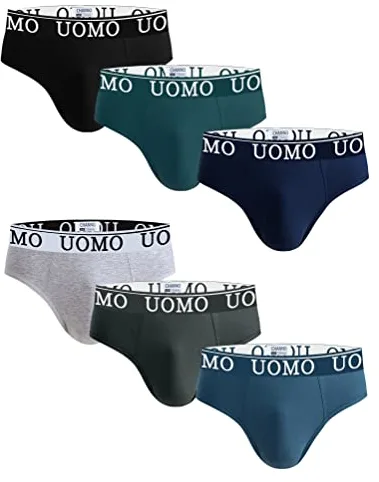 Channo Calzoncillos Hombre Slip de Algodón UOMO – Pack6 Multicolor M