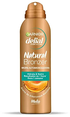 Garnier Delial Natural Bronzer Bruma Autobronceadora Corporal con [Vitamina E + Aceite de Albaricoque]. Tono Medio. Resultado en una hora y dura una semana. Secado rápido. 150 ml