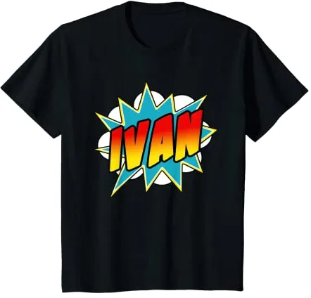 Niños Ivan Name Comic Book Superhéroe - Libro de cartas Camiseta