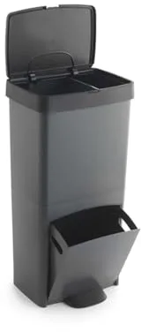 SP Berner - Cubo de Reciclaje de Gran Capacidad 70L - Contenedor Robusto con Tapa Hermética para Interior y Exterior - Fácil de Limpiar e Ideal para Hogar y Oficina - Fabricados en España