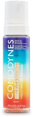 Comodynes - Self-Tanning Fresh Water Mousse, Mousse Autobronceador con DHA Vegetal, Butilenglicol, Bronceado Dorado y Natural, para Rostro y Cuerpo, Vegano - 200 ml