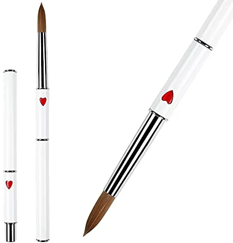 Cepillo de uñas 12#, Pincel para Uñas de Acrílico, Brocha de acrílico con Kolinsky Sable para manicura de uñas, Decoración de Uñas y Manicura Herramienta, Herramientas Profesionales para Uñas