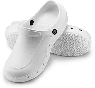 ESTRO Zuecos Sanitarios Mujer Goma - Unisexo Zapatillas Casa Verano Hombre Zuecos Mujer Goma Ligero F92 (39, Blanco)