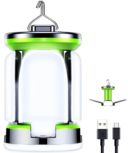 Blukar Lámpara Camping, Linterna de Camping Led Recargable - 7 Modos Lluminación 60 LED Super Brillante Lampara Camping Más de 10 Horas de Duración de La Batería para Camping, Emergencia, Pesca, etc