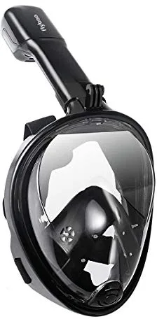 Flyboo Máscara de Snorkel,180° Vista Máscara de Buceo con diseño panorámico de Cara Completa Cámara Deportiva Compatible Máscara de Buceo con tecnología Anti-Niebla y Anti-Fugas para Adultos y niños