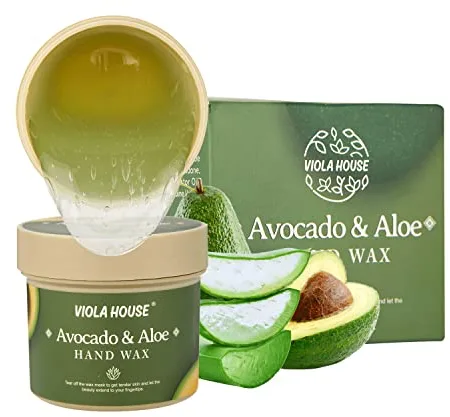 VIOLA HOUSE Mascarilla Exfoliante para Manos Aguacate y Aloe Vera - Cera Peel Off Hidratante, Nutritiva, Exfoliante | Tratamiento de Parafina para Manos Agrietadas, Secas y Envejecidas, 150g