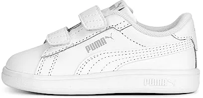 PUMA Smash 3.0 L V Ps, Zapatillas Unisex niños, Puma White Cool Light Gray, 28 EU