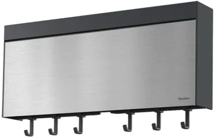 Metaltex Tango- Dispensador Inoxidable de Rollos de Cocina. 3 en 1. Papel, Aluminio y Film, 38 x 6 x 17 cm