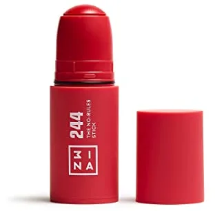 3INA MAKEUP - The No - Rules Stick 244 - Rojo - Colorete en Crema Rojo con Ácido Hialurónico - Colorete en Barra 3 en 1 Mejillas Labios y Ojos con Acabado Natural - Vegan - Cruelty Free