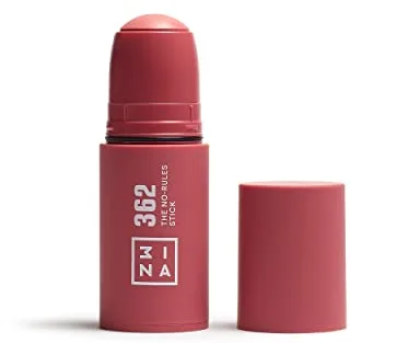 3INA MAKEUP - The No - Rules Stick 362 - Rosa - Colorete en Crema Rosa con Ácido Hialurónico - Colorete en Barra 3 en 1 Mejillas Labios y Ojos con Acabado Natural - Vegan - Cruelty Free
