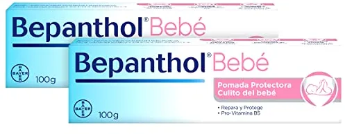 BEPANTHOL Pomada Protectora Culito Bebé Con Pro-Vitamina B5 - Crema para Irritaciones y Pañal - Recién Nacido - 2x100 g