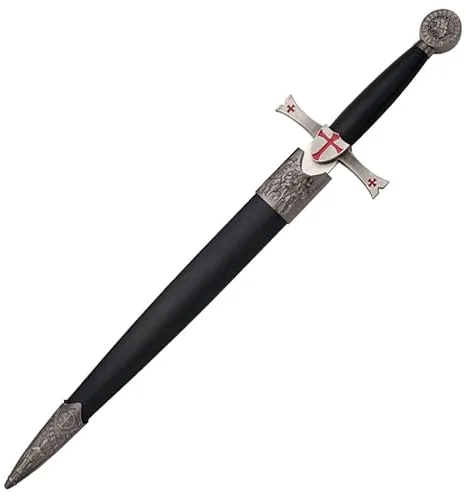 ECOMMUR Daga Caballeros Templarios S0210BK | Cuchillo-puñal templario histórico de coleccionista con Vaina. Colección de artículos Antiguos…