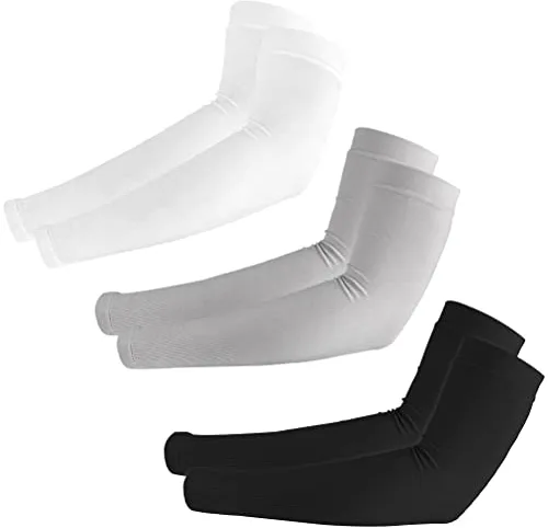 Hemiks 3 Pares Mangas para Brazos, Unisex Manguitos Ciclismo de Compresión Mangas de Protección UV Elástica Transpirable para Actividades al Aire Libre, Cubrir Tatuaje