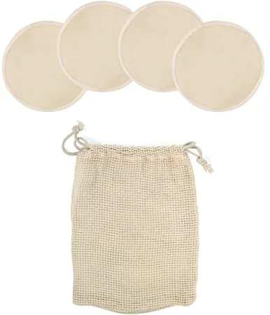 Jané Discos Lactancia Lavables y Reutilizables, Pack 4 Unidades, Talla L, 12 cm diámetro Copa B-D, Beige