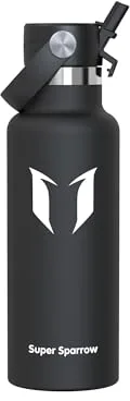 Super Sparrow Botella Agua Acero Inoxidable - Botellas Termica 500ml - Sin BPA - Termo Cantimplora con Pajita Vacío, para Deporte, Viaje, Escuela, Exterior, Oficina, Gimnasio