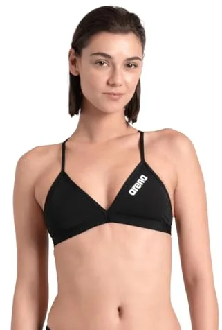 Arena Performance Team Solid Top Bikini, Bañador Deportivo de Mujer para Piscina, Bañador de Secado Rápido en Tejido Arena Maxfit Eco, Resistencia al Cloro y al Salitre, Protección UV UPF 50+