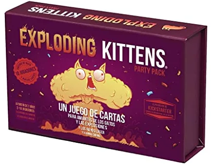 Exploding Kittens | Party Pack | Juego de Cartas para los Amantes de los Gatos y Las Explosiones| A Partir de 7 Años | De 2 a 10 Jugadores | 15 Minutos por Partida | Español