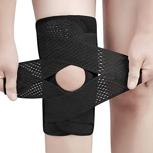 ANAMPION Rodillera Deportivas Ajustable Rodilleras Menisco y Ligamentos con Estabilizadores Laterales y Almohadillas de Rótula para Dolor de Artritis,Correr,Voleibol,Béisbol,Para Hombres y Mujeres