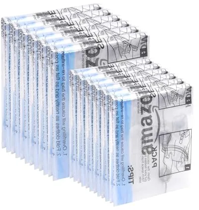 Amazon Basics Bolsas de almacenamiento de ropa, con cremallera, enrollables para viaje, paquete de 12 unidades (6 pequeñas, 6 medianas), Transparente