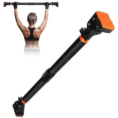Barra de Dominadas sin Tornillos, Barra de Ejercicio para Pared, Ajustable 72-110cm, hasta 200 kg, Barra de Entrenamiento para Puerta Bloqueo Auto para Gimnasio en Casa Físico (72-95cm)