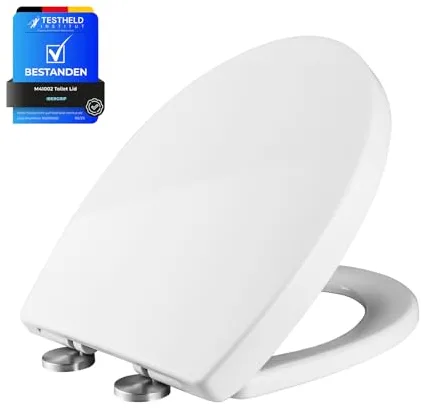 Ibergrif M41002 Tapa wc, Asiento de Inodoro de Cierre Suave en Forma de O con Liberación Rápida para una Fácil Limpieza, Blanco
