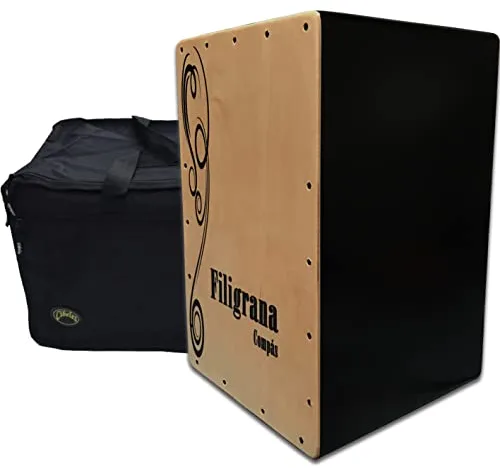 Cajon Flamenco Filigrana Compas (Tapa Natural con Funda)