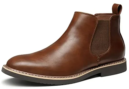 Bruno Marc Botas Chelsea para hombre, botas de montar, botines, marrón, 44 EU