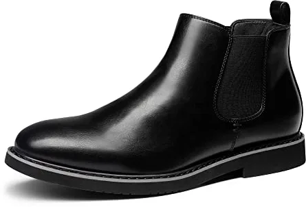 Bruno Marc Botas Chelsea para hombre, botas de montar, botines, Negro , 43 EU