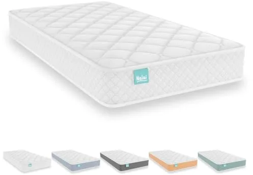Nalui - Colchón Cuna Viscoelástico 60 x 120 cm Baby One Núcleo HR Adapt Foam, Tejido 3D Transpirable y Tejido Strech Hipoalergénico, Certificado Oeko-Tex® | Hecho en España. Altura ±12cm, Blanco