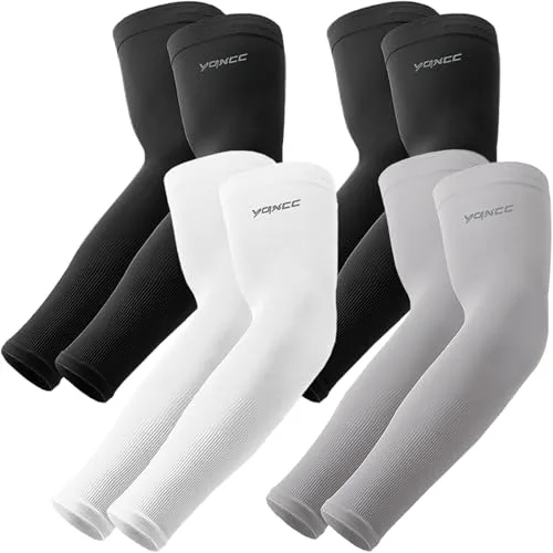 YQXCC 4 Pares Mangas del Brazo Protección UV - Cubierta de Tatuaje Mangas de Enfriamiento para Hombre Mujer Deportes Ciclismo Golf