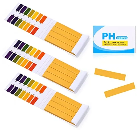 Oderra Tiras de pH - 240 piezas Tiras reactivas de valor de pH, rango de medición 1-14, Papel tornasol, Papel indicador para Zumo de Limón, Jabón Hidratante etc (3x paquete de 80)
