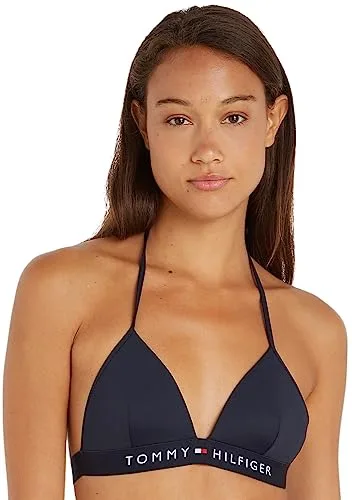 Tommy Hilfiger Top de Bikini Triangular con Relleno para Mujer, Azul (Desert Sky), S