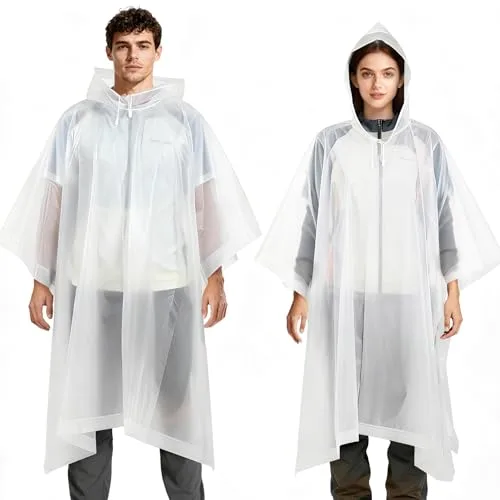 2 Piezas Chubasqueros Impermeable, Ponchos Impermeables Transparentede EVA Portátil Reutilizable con Cubierta Para Viajes, Senderismo, Bicicleta, Unisex