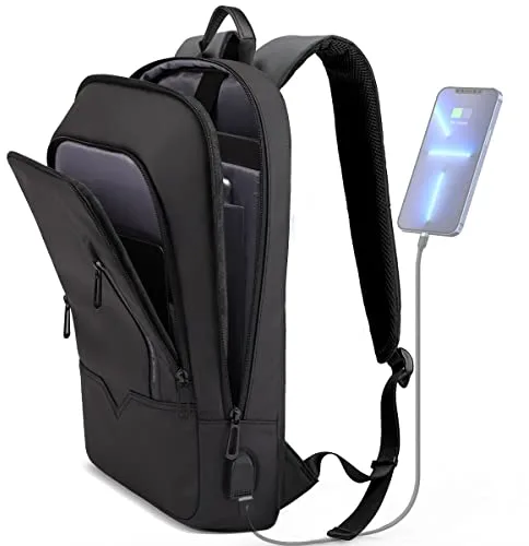 hk Mochila para laptop, mochila de viaje de negocios con puerto de carga USB