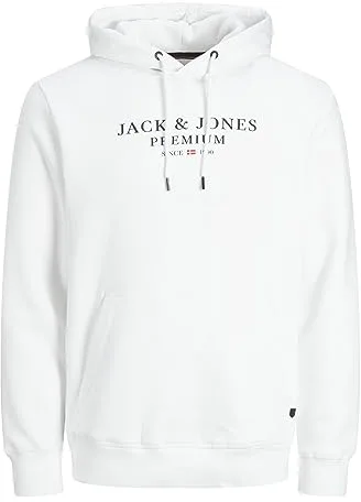 JACK & JONES Sudadera con Capucha para Hombre Jprbluarchie Sweat Hood Noos, Blanco, M