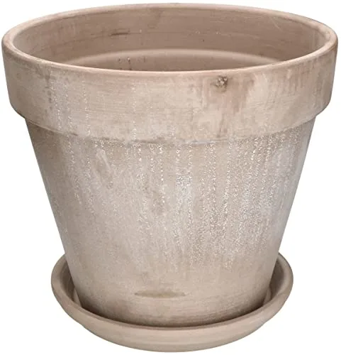 KOTARBAU® Maceta con Plato de Terracota 31 cm para Interiores y Exteriores, Tiesto para Plantas, Arcilla de Terracota, Maceta para balcón o jardín, Cerámica sin esmaltar, con Aspecto rústico