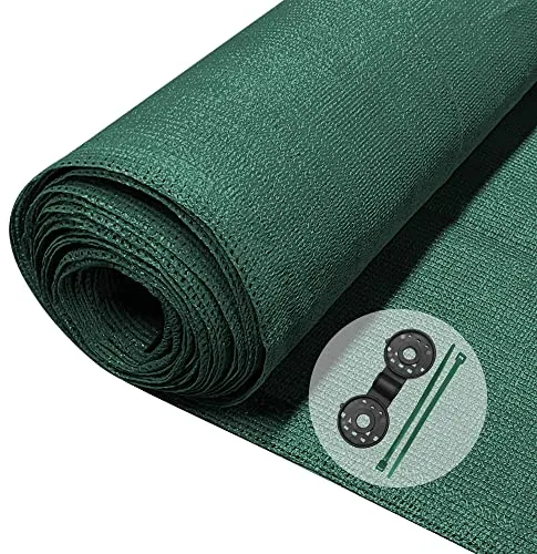 VOUNOT® Malla Sombreo y Ocultación 1×10m, Valla Privacidad 150 g/m² HDPE Protección UV, Red de Sombra con Clips y Bridas, para Jardín, Huerto, Balcón, Verde