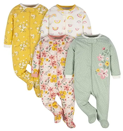 Gerber - Bodis variados de manga corta para bebé niña, juego de 5 unidades