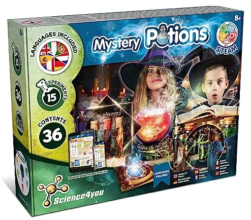 Science4you Pociones Mágicas Misteriosas - USA el Caldero Mágico y CREA Tus Pociones, Juego de Magia para Niños, Manualidades con Caldero Mágico, Regalo para Niños y Niñas 7 8 9 10 11 12+ Años