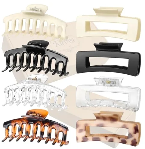 Kavya 8 Piezas de Pinzas pelo Grandes, Pinzas Para el Pelo Para Mujeres Para Cabello Grueso, Pinzas Antideslizantes Para el Cabello, Accesorios Para Peinados Para Mujeres y Niñas (10.5 cm)-C